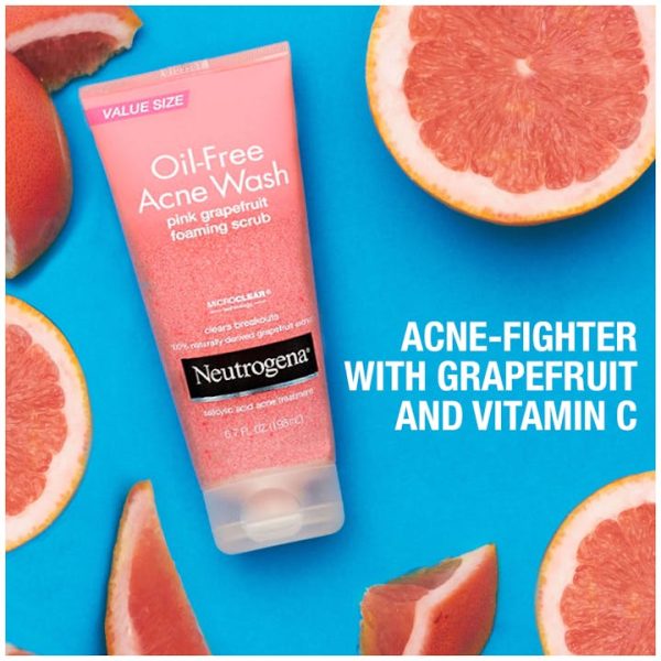 Neutrogena Oil-Free Acne Wash Pink Grapefruit Foaming Scrub - 4.2 oz